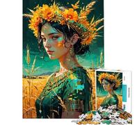 Jigsaw Puzzles for Adults1000 Pieces Demeter︰ Verdant Crown Golden Harvest Goddess Jigsaw Puzzle Relaxing Games Staycation Kill Time Fun at Home Activities, (Size 50x75cm)