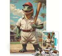 Jigsaw Puzzles for Adults1000 Pieces Dino Ballpark Legend Hands-on Game Family Activities Wishlist with Santa Claus 50x75cm