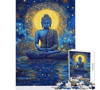 Jigsaw Puzzles for Adults1000 Pieces Divine Serenity Buddha's Meditation Family Games Suitable for Couples Toy Wall Decor Fun Activities at Home (38X26cm)