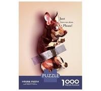 Jigsaw Puzzles for Adults1000 Pieces Dog Stuck in Tape Jigsaws for Adults Hands-on Game Enhance Memory Fun Activities at Home 70x50cm/1000pcs