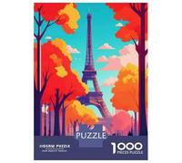Jigsaw Puzzles for Adults1000 Pieces Eiffel Tower Paris France Jigsaws for Adults Family Game Analysis And Logic Christmas Birthday Gifts 52x38cm/1000pcs