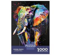 Jigsaw Puzzles for Adults1000 Pieces Elephant Popart Painting Puzzle for Adults Brain Teaser Game A Work of Art Fun Activities at Home 38x26cm/1000pcs