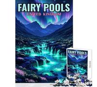 Jigsaw Puzzles for Adults1000 Pieces Fairy Pools Enchanted Waterfalls Scotland Practical Game Perfect Decoration Toy Wall Decor for Is Ideal As A Gifts (38X26CM)