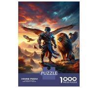 Jigsaw Puzzles for Adults1000 Pieces Fantasy Artwork Lion Eagle Warrior Adult Jigsaw Puzzle Toy Wall Decor Analysis And Logic Challenging Game Gifts 52x38cm/1000pcs