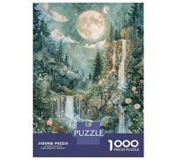 Jigsaw Puzzles for Adults1000 Pieces Fantasy Forest Waterfall Scene-4 Teenager Puzzles Relax Games A Work of Art Unique Birthday And Xmas Gifts 38x26cm/1000pcs