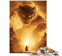 Jigsaw Puzzles for Adults1000 Pieces Fiery Beast Confrontation in Ancient City for Birthday, Chrismas For Family Fun Fun Games for And from 14 Years And over (38x26cm)