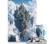 Jigsaw Puzzles for Adults1000 Pieces Floating Castle in The Clouds, Hands-on Game, Family Activities, Wishlist with Santa Claus 38x52cm
