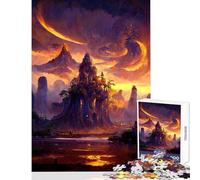 Jigsaw Puzzles for Adults1000 Pieces Floating Isles Home Decoration Toys Gifts Ideas Brain Teaser Game Enhance Love between Couples size 38x26cm