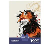 Jigsaw Puzzles for Adults1000 Pieces Fox Spirit with Blossoms Digital Art Adult Puzzles Relaxing Games But Fun And Humorous Fun Activities at Home 70x50cm/1000pcs