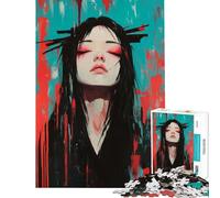 Jigsaw Puzzles for Adults1000 Pieces Geisha Silence Jigsaw 1000 Piece Toy Wall Decor Tough Challenge Beautiful Design Game (75x50cm)