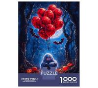 Jigsaw Puzzles for Adults1000 Pieces Ghostly Halloween Balloons Adult Puzzles Relaxing Games But Fun And Humorous Fun Activities at Home 70x50cm/1000pcs