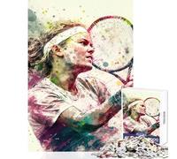 Jigsaw Puzzles for Adults1000 Pieces Girl Playing Tennis Practical Game Perfect Decoration Toy Wall Decor for Is Ideal As A Gifts (38X26CM)
