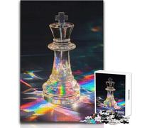 Jigsaw Puzzles for Adults1000 Pieces Glass Chess King Soothing Relaxing Leisure Time Accurate Interlock Precision Toy Size 50x75cm