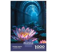 Jigsaw Puzzles for Adults1000 Pieces Glowing Lotus in A Tunnel Adult Puzzles Relaxing Games But Fun And Humorous Fun Activities at Home 70x50cm/1000pcs