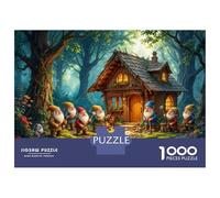 Jigsaw Puzzles for Adults1000 Pieces Gnome Forest Cottage Teenager Puzzles Relax Games A Work of Art Unique Birthday And Xmas Gifts 70x50cm/1000pcs