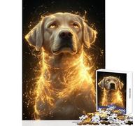 Jigsaw Puzzles for Adults1000 Pieces Golden Glow Labrador Retriever(Shared Joyful Family Experience Wonderful Christmas Surprise Gifts (50x75cm)