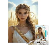 Jigsaw Puzzles for Adults1000 Pieces Golden Goddess Juno Portrait 1000 Piece Jigsaws Toy Wall Decor Improve Memory Birthday Present, Gifts, (38x26cm)