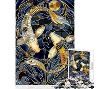 Jigsaw Puzzles for Adults1000 Pieces Golden Koi Harmony Practical Game Perfect Decoration Toy Wall Decor for Is Ideal As A Gifts (38X52CM)