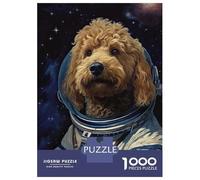 Jigsaw Puzzles for Adults1000 Pieces Goldendoodle The Astronaut Jigsaw for Adults Family Game Precision Cutting Unique Birthday And Xmas Gifts 38x26cm/1000pcs