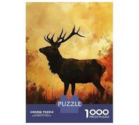 Jigsaw Puzzles for Adults1000 Pieces Graceful Deer Portrait Jigsaw for Adults Family Game Precision Cutting Unique Birthday And Xmas Gifts 38x26cm/1000pcs