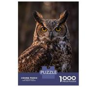Jigsaw Puzzles for Adults1000 Pieces Great Horned Owl Portrait Jigsaw for Adults Family Game Precision Cutting Unique Birthday And Xmas Gifts 70x50cm/1000pcs