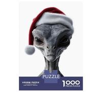 Jigsaw Puzzles for Adults1000 Pieces Grey Alien Christmas Portrait Adult Puzzles Fun Games Difficult Challenge Fun at Home Activities, 52x38cm/1000pcs