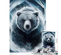 Jigsaw Puzzles for Adults1000 Pieces Grizzly Bear Breaking Ice Practical Game Perfect Decoration Toy Wall Decor for Is Ideal As A Gifts (38X52CM)