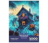 Jigsaw Puzzles for Adults1000 Pieces Halloween Spider & Pumpkin Adult Puzzles Fun Games Difficult Challenge Fun at Home Activities, 52x38cm/1000pcs