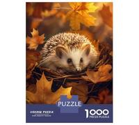 Jigsaw Puzzles for Adults1000 Pieces Hedgehogs Autumn Nest Adult Puzzles Relaxing Games But Fun And Humorous Fun Activities at Home 52x38cm/1000pcs