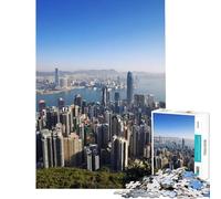 Jigsaw Puzzles for Adults1000 Pieces Hong Kong Skyline Adult Jigsaw Toy Wall Decor Difficult Challenge Christmas Birthday Gifts (Size 38x26cm)