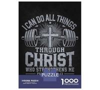 Jigsaw Puzzles for Adults1000 Pieces I Can Do All Things Through Christ - Philippians 413 Gym Faith Jigsaw for Adults Family Game Precision Cutting Unique Birthday And Xmas Gifts 38x26cm/1000pcs