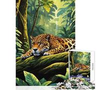 Jigsaw Puzzles for Adults1000 Pieces Jaguar in The Jungle Practical Game Hand Speed Race Educational Toy for Is Ideal As A Gifts (38X52CM)