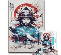 Jigsaw Puzzles for Adults1000 Pieces Japanese Samurai Sakura Toy Intellectual Game Staycation Kill Time Great Gift (size 50x75cm)