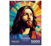 Jigsaw Puzzles for Adults1000 Pieces Jesus Christ Stained Glass Adult Puzzles Fun Games Difficult Challenge Fun at Home Activities, 38x26cm/1000pcs