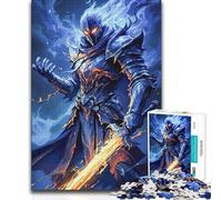 Jigsaw Puzzles for Adults1000 Pieces Knight Flaming Sword Tough Challenge Birthday Gifts for Ages 14 And over 38x26cm