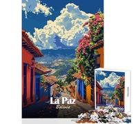 Jigsaw Puzzles for Adults1000 Pieces La Paz, Bolivia Street View Shared Joyful Family Experience Wonderful Christmas Surprise Gifts (38x52cm)