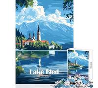 Jigsaw Puzzles for Adults1000 Pieces Lake Bled, Slovenia Toy Wall Decor Gift Birthday Family Game Suitable for Desktop Decoration Size 38x26cm
