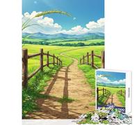 Jigsaw Puzzles for Adults1000 Pieces Landscape with Path And Fence Shared Joyful Family Experience Wonderful Christmas Surprise Gifts (50x75cm)
