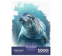 Jigsaw Puzzles for Adults1000 Pieces Leopard Seal Watercolor Adult Puzzles Fun Games Difficult Challenge Fun at Home Activities, 70x50cm/1000pcs