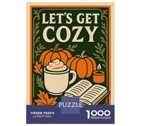 Jigsaw Puzzles for Adults1000 Pieces Lets Get Cozy Fall Illustration Jigsaw for Adults Family Game Precision Cutting Unique Birthday And Xmas Gifts 70x50cm/1000pcs