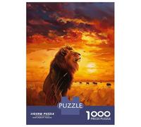 Jigsaw Puzzles for Adults1000 Pieces Lion at Sunset Puzzle for Adults Brain Teaser Game A Work of Art Fun Activities at Home 52x38cm/1000pcs