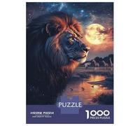Jigsaw Puzzles for Adults1000 Pieces Lion's Moonlit Majesty-1 Puzzle for Adults Brain Teaser Game A Work of Art Fun Activities at Home 52x38cm/1000pcs