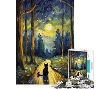 Jigsaw Puzzles for Adults1000 Pieces Lonely Cat in A Forest Jigsaw Puzzle Relaxing Games Staycation Kill Time Fun at Home Activities, (Size 38x26cm)