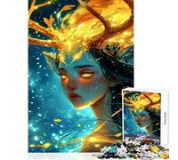 Jigsaw Puzzles for Adults1000 Pieces Magic Light Fantasy Druid Practical Game Hand Speed Race Educational Toy for Is Ideal As A Gifts (38X26CM)
