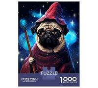 Jigsaw Puzzles for Adults1000 Pieces Magic Pug Retro Pixel Art Adult Puzzles Relaxing Games But Fun And Humorous Fun Activities at Home 70x50cm/1000pcs