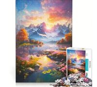Jigsaw Puzzles for Adults1000 Pieces Magical Landscape Brain Teaser Game For Family Fun Wishlist with Santa Claus 38x26cm