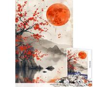 Jigsaw Puzzles for Adults1000 Pieces Magical Red Setting Sun 1000 Jigsaw Puzzle Relaxing Games Gifts for Women Men Tough Challenge (50x75cm)