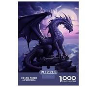 Jigsaw Puzzles for Adults1000 Pieces Majestic Black Dragon Adult Jigsaw Puzzle Fun Games Hand Speed Race Challenging Game Gifts 38x26cm/1000pcs
