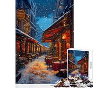 Jigsaw Puzzles for Adults1000 Pieces Merry Christmas in Town Family Games Suitable for Couples Toy Wall Decor Fun Activities at Home (38X52cm)
