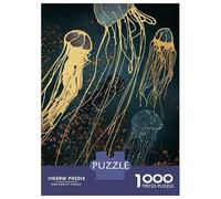 Jigsaw Puzzles for Adults1000 Pieces Metallic Jellyfish Puzzle for Adults Brain Teaser Game A Work of Art Fun Activities at Home 38x26cm/1000pcs